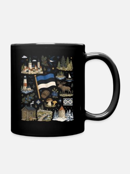 Estland | Ostsee, Wälder & Winterruhe - Tasse einfarbig - Schwarz