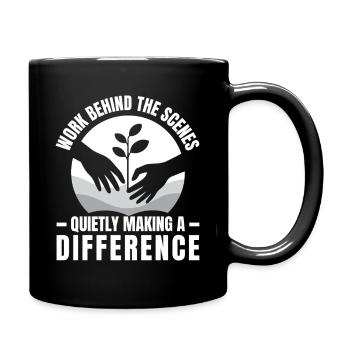 Social Worker Quote Work Behind The Scenes Social - Full Colour Mug - black - Right