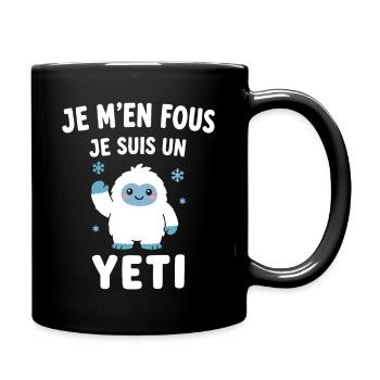 Je m'en fous, je suis Yéti - Mug uni - noir - Droite