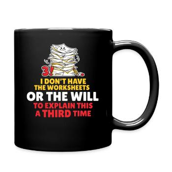 Stacked Worksheets Defiance - Full Colour Mug - black - Right