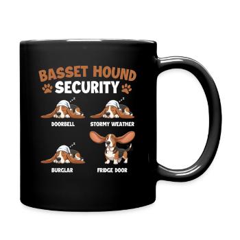 Basset Hound Security - Funny Dog Mom Dog Dad - Full Colour Mug - black - Right