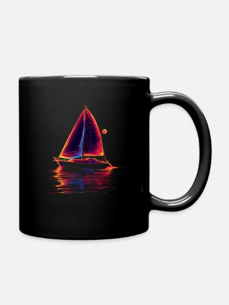 Oldschool Segeln - Tasse einfarbig - Schwarz