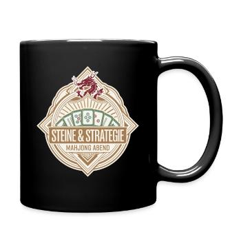 Steine & Strategie - Tasse einfarbig - Schwarz - Rechts