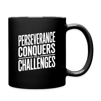 La persévérance surmonte tous les défis - Mug uni - noir - Droite