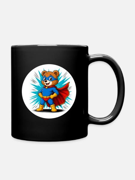 Superheld Bär Kids - Tasse einfarbig - Schwarz