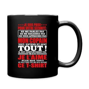 Copine Couple Cadeau humour personnalisé - Mug uni - noir - Droite