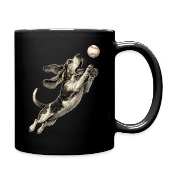 Basset Hound Dog Breed Baseball - Full Colour Mug - black - Right