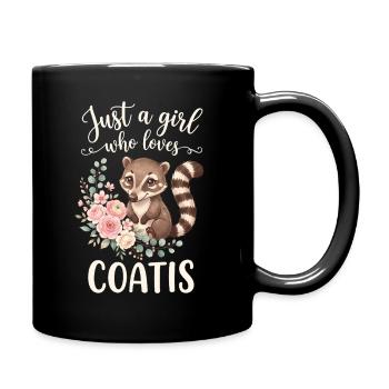Just a girl who loves coatis - Full Colour Mug - black - Right