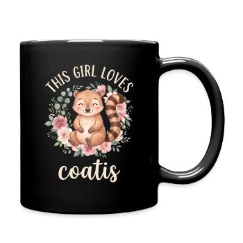 This girl loves coatis. - Full Colour Mug - black - Right