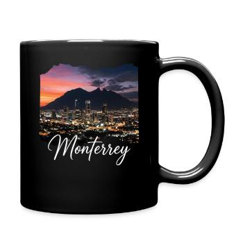 Monterrey Evening City Panorama - Full Colour Mug - black - Right