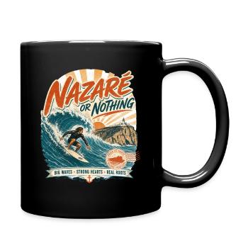 Nazaré Surfen - Tasse einfarbig - Schwarz - Rechts