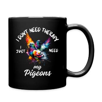 Pigeon Therapy Art - Full Colour Mug - black - Right