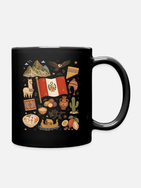 Peru | Anden, Machu Picchu & Kultur - Tasse einfarbig - Schwarz