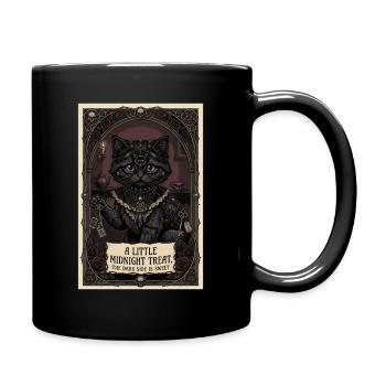Gothic Cat Mysticism of the Night - Full Colour Mug - black - Right