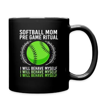 Softball Mom - Full Colour Mug - black - Right