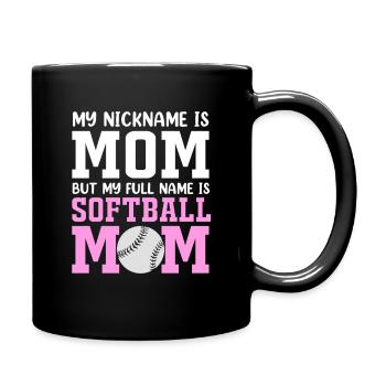 Softball Mom Softball Mom - Full Colour Mug - black - Right