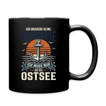 Ich Brauche Keine Therapie ich muss nur an die  - Tasse einfarbig - Schwarz - Rechts
