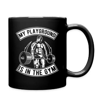 Powerlifting Bodybuilder Playground In The Gym - Full Colour Mug - black - Right