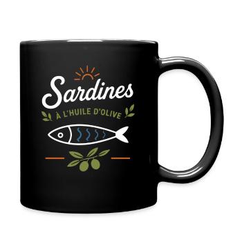 Sardines et Olive Vintage - Mug uni - noir - Droite