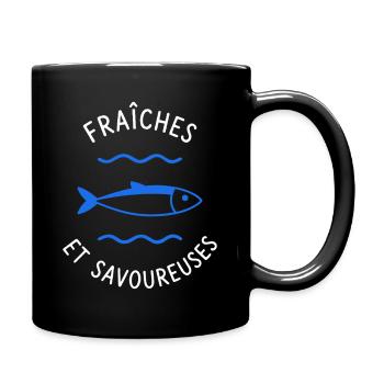Fraîches et Saveurs Poisson Bleu - Mug uni - noir - Droite