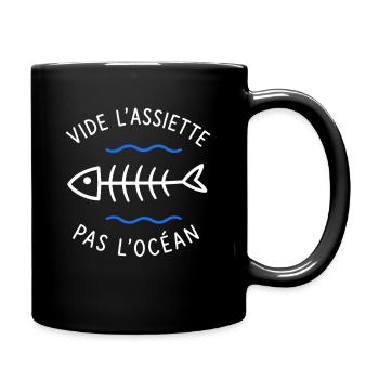 Videz l'assiette, pas l'océan - Mug uni - noir - Droite