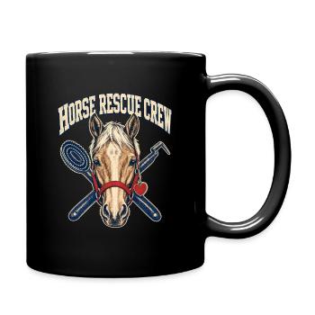Horse Rescue Crew Volunteer, Second Chance Horse G - Full Colour Mug - black - Right