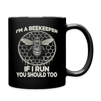 Motif d’abeille Apiculteur en nid d’abeille Chapeau Costume d’apiculteur vintage - Mug uni - noir - Droite