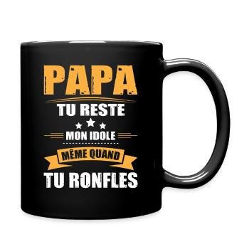 Papa Ronfleur, Tee Shirt Humour Cadeau Papa Drôle - Mug uni - noir - Droite