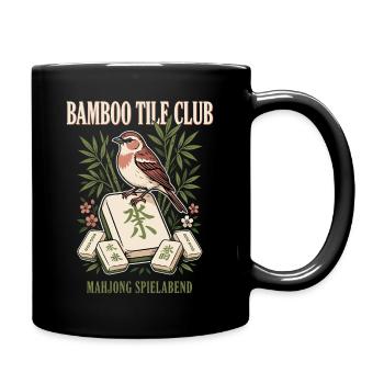 Bambus Mahjong Vogel Club - Tasse einfarbig - Schwarz - Rechts