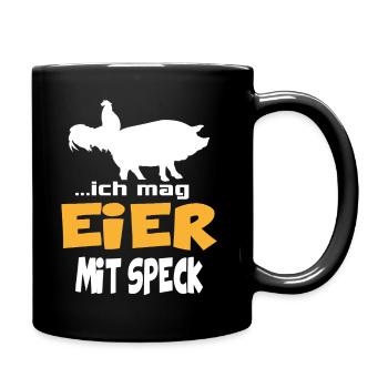 Ich mag Eier mit Speck Huhn Schwein Animals - Tasse einfarbig - Schwarz - Rechts
