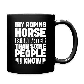 Hobby Horse Rider My Horse Smarter People - Full Colour Mug - black - Right