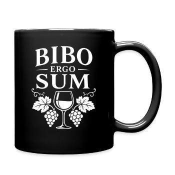 Ich trinke also bin ich | Wein Spruch - Tasse einfarbig - Schwarz - Rechts