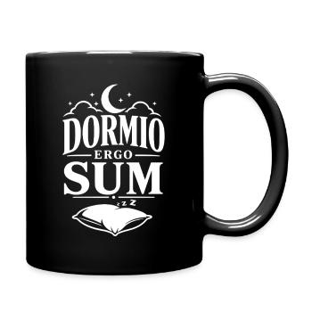 Ich schlafe also bin ich | Latein Spruch - Tasse einfarbig - Schwarz - Rechts