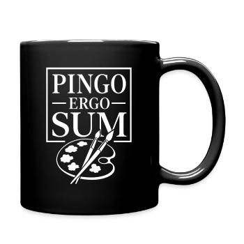 Ich male also bin ich | Latein Spruch - Tasse einfarbig - Schwarz - Rechts