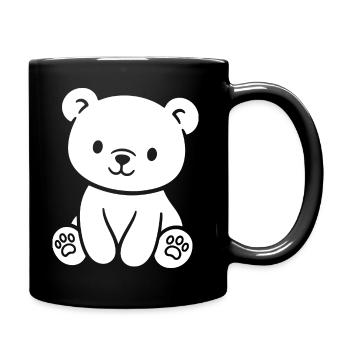 Cute teddy bear for babies and toddlers - Full Colour Mug - black - Right