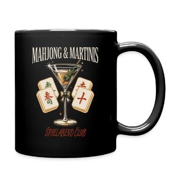 Mahjong Martini Spielabend - Tasse einfarbig - Schwarz - Rechts
