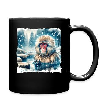 Snow Monkey Gift - Full Colour Mug - black - Right