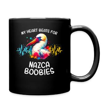 Nazca Booby Heart Line - Full Colour Mug - black - Right