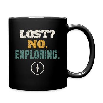 Lost No Exploring Hiking - Full Colour Mug - black - Right