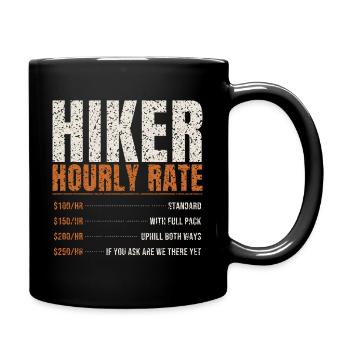 Tarif horaire de randonneur drôle - Mug uni - noir - Droite