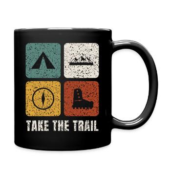 Panneaux vintage de randonnée - Mug uni - noir - Droite