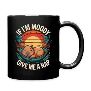 If Im Moody Give Me A Nap Funny Capybara - Full Colour Mug - black - Right