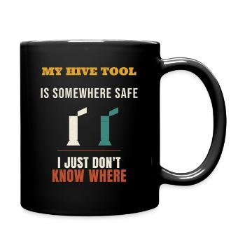 Beekeeper My Hive Tool Is Somewhere Safe Funny Bee - Full Colour Mug - black - Right