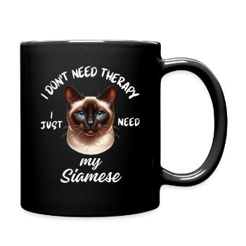 Siamese Cat Therapy - Full Colour Mug - black - Right
