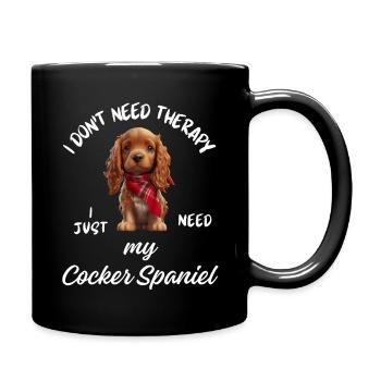 Cocker-Spaniel-Therapie - Tasse einfarbig - Schwarz - Rechts