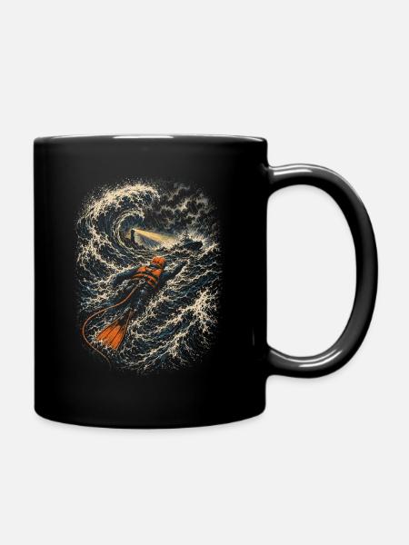 Küstenwache Rettungsschwimmer - Tasse einfarbig - Schwarz