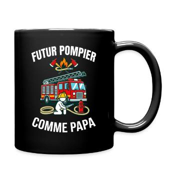 Futur Pompier Comme Papa Cadeau Enfant - Mug uni - noir - Droite