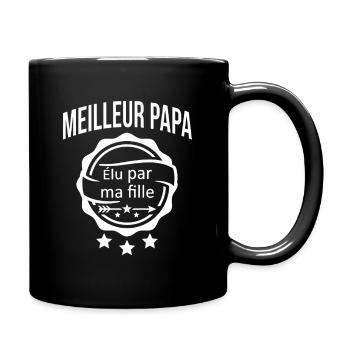 Meilleur Papa Élu Par Ma Fille Cadeau Fête - Mug uni - noir - Droite