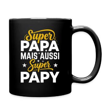 Super Papa Mais Aussi Super Papy Cadeau - Mug uni - noir - Droite