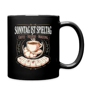 Sonntag ist Spieltag Kaffee Mahjong - Tasse einfarbig - Schwarz - Rechts